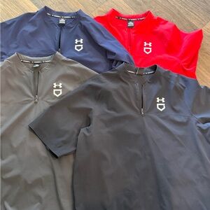 Under Armour 1/4 zip pull overs, all 4(lot)